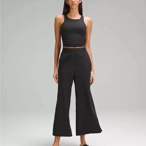 Stretch Woven Wide-Leg High-Rise Crop Size S